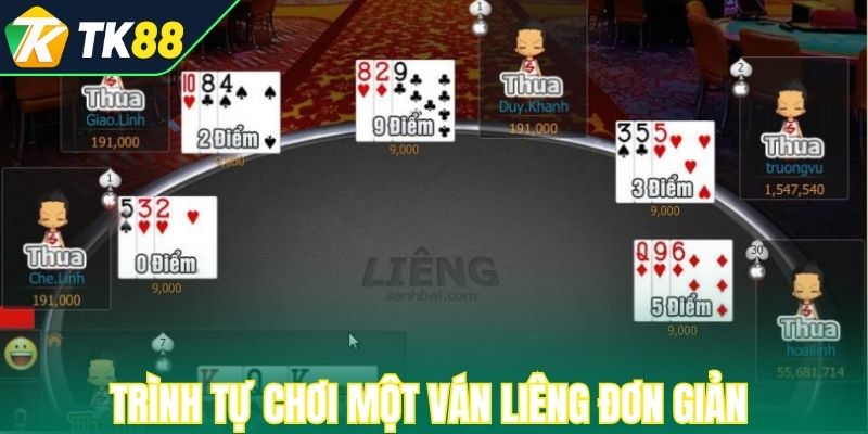 Trình tự chơi một ván Liêng đơn giản cho người mới